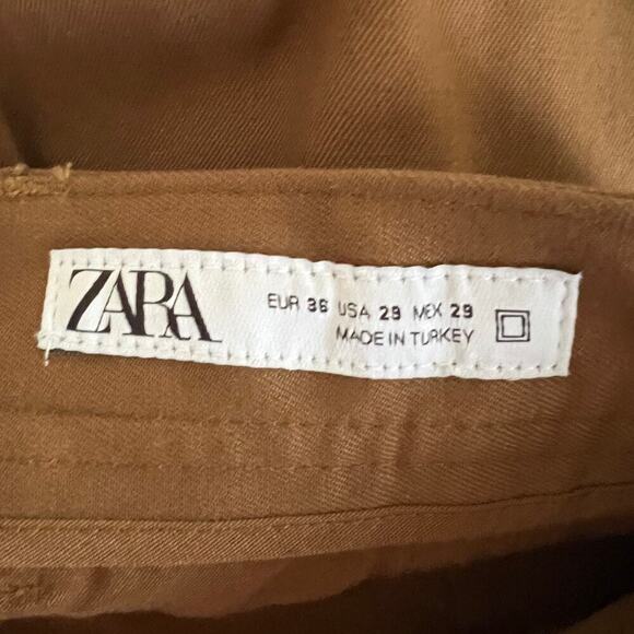 Zara Brown Paperbag Tapered pants NEW - Picture 5 of 6